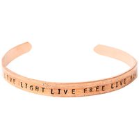 Live Light Copper Mantra Bracelet - Live Light. Live Free. Live Now.